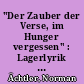 "Der Zauber der Verse, im Hunger vergessen" : Lagerlyrik von Günter Eich und Johannes Bobrowski