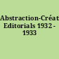 Abstraction-Création Editorials 1932 - 1933