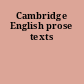 Cambridge English prose texts