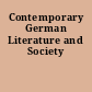 Contemporary German Literature and Society