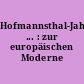 Hofmannsthal-Jahrbuch ... : zur europäischen Moderne