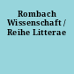 Rombach Wissenschaft / Reihe Litterae
