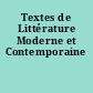 Textes de Littérature Moderne et Contemporaine