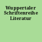 Wuppertaler Schriftenreihe Literatur