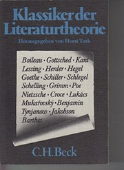 Klassiker der Literaturtheorie : von Boileau bis Barthes