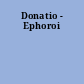 Donatio - Ephoroi