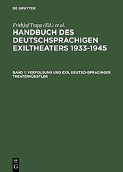 Handbuch des deutschsprachigen Exiltheaters 1933 - 1945