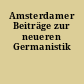 Amsterdamer Beiträge zur neueren Germanistik