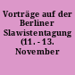 Vorträge auf der Berliner Slawistentagung (11. - 13. November 1954)