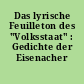 Das lyrische Feuilleton des "Volksstaat" : Gedichte der Eisenacher Partei