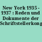 New York 1935 - 1937 : Reden und Dokumente der Schriftstellerkongresse
