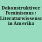 Dekonstruktiver Feminismus : Literaturwissenschaft in Amerika