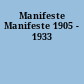 Manifeste Manifeste 1905 - 1933