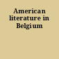 American literature in Belgium