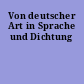 Von deutscher Art in Sprache und Dichtung