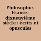 Philosophie, France, dixneuvième siècle : écrits et opuscules