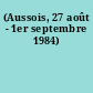 (Aussois, 27 août - 1er septembre 1984)