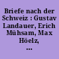 Briefe nach der Schweiz : Gustav Landauer, Erich Mühsam, Max Höelz, Peter Kropotkin