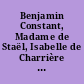Benjamin Constant, Madame de Staël, Isabelle de Charrière devant la critique italienne