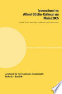 Alfred Döblin zwischen Institution und Provokation : Internationales Alfred-Döblin-Kolloquium Mainz 2005