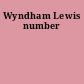 Wyndham Lewis number