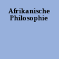 Afrikanische Philosophie