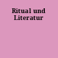 Ritual und Literatur