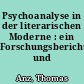 Psychoanalyse in der literarischen Moderne : ein Forschungsbericht und Projektentwurf
