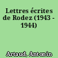 Lettres écrites de Rodez (1943 - 1944)