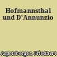 Hofmannsthal und D'Annunzio