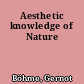 Aesthetic knowledge of Nature