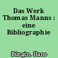 Das Werk Thomas Manns : eine Bibliographie