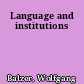Language and institutions