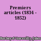 Premiers articles (1834 - 1852)