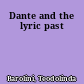 Dante and the lyric past