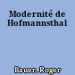 Modernité de Hofmannsthal