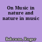On Music in nature and nature in music