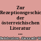 Zur Rezeptionsgeschichte der österreichischen Literatur in Rußland (Versuch einer Problembeschreibung)