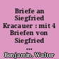 Briefe an Siegfried Kracauer : mit 4 Briefen von Siegfried Kracauer an Walter Benjamin