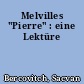 Melvilles "Pierre" : eine Lektüre