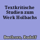 Textkritische Studien zum Werk Holbachs