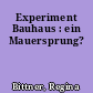 Experiment Bauhaus : ein Mauersprung?