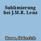 Sublimierung bei J.M.R. Lenz