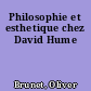 Philosophie et esthetique chez David Hume