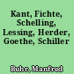 Kant, Fichte, Schelling, Lessing, Herder, Goethe, Schiller