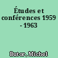 Études et conférences 1959 - 1963