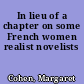In lieu of a chapter on some French women realist novelists
