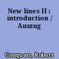 New lines II : introduction / Auszug