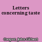 Letters concerning taste