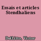 Essais et articles Stendhaliens